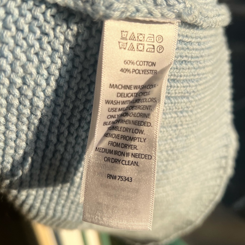 🆕 Nicole Miller New York Blue Open Front Textured Knit Cardigan Sweater Size XS - Picture 14 of 15
